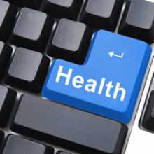 Blue health button keyboard